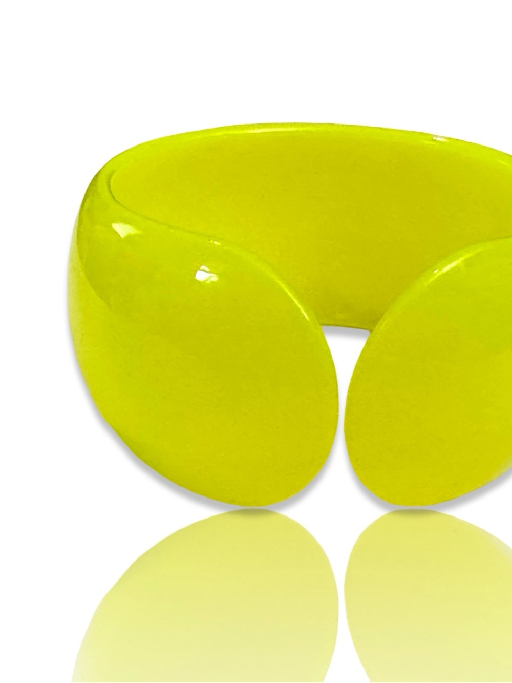 Unique Vintage Neon Yellow Round Resin Cuff Bracelet